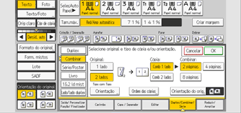 Ilustração do ecrã do painel de operação