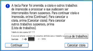 Ilustração do ecrã do painel de operação