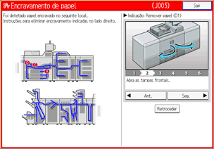 Ilustração do ecrã do painel de operação