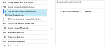 Ilustração do ecrã do painel de operação