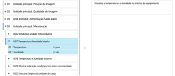 Ilustração do ecrã do painel de operação