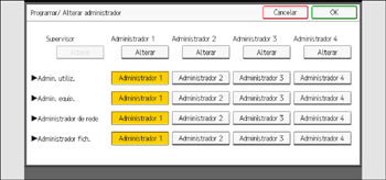 Ilustração do ecrã do painel de operação