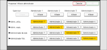 Ilustração do ecrã do painel de operação