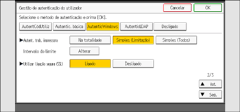 Ilustração do ecrã do painel de operação