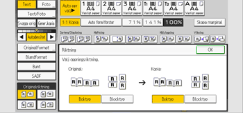 Bild på användarpanelens skärm