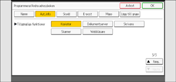 Bild på användarpanelens skärm