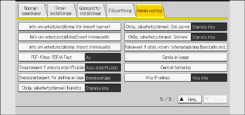 Bild på användarpanelens skärm