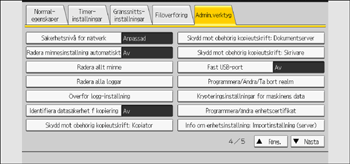Bild på användarpanelens skärm