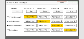 Bild på användarpanelens skärm