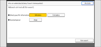 Bild på användarpanelens skärm