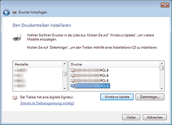 Abbildung Treiberbildschirm
