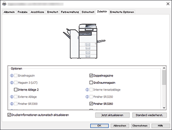 Abbildung Treiberbildschirm