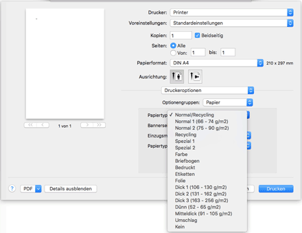 Abbildung Treiberbildschirm