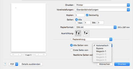 Abbildung Treiberbildschirm