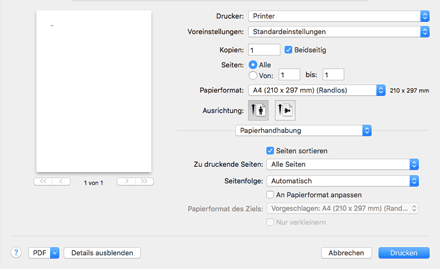 Abbildung Treiberbildschirm