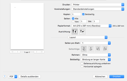 Abbildung Treiberbildschirm
