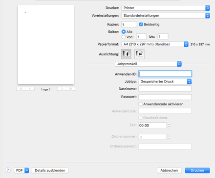 Abbildung Treiberbildschirm