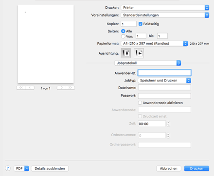 Abbildung Treiberbildschirm