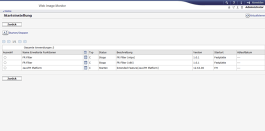 Webbrowser-Bildschirmdarstellung