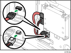 Ilustração da instalação do disco rígido.