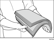 Illustration of fanning paper