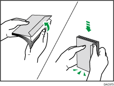 Illustration of fanning envelopes