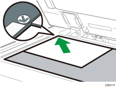 Illustration of placing an original aligned to the corner mark