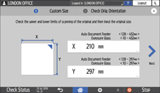 Operation panel screen illustration