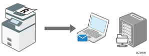 Illustration of sending the scanned data