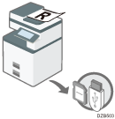 Illustration of saving the scanned data in an external storage media