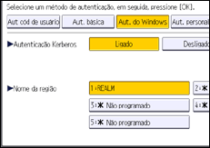 Ilustração da tela do painel de operação