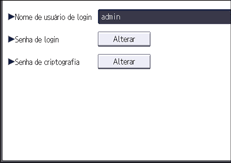Ilustração da tela do painel de operação