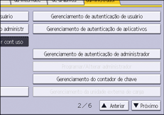 Ilustração da tela do painel de operação