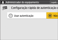 Ilustração da tela do painel de operação