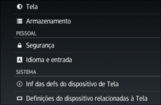 Ilustração da tela do painel de operação