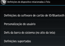 Ilustração da tela do painel de operação