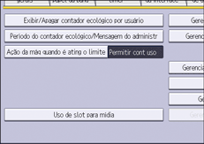 Ilustração da tela do painel de operação