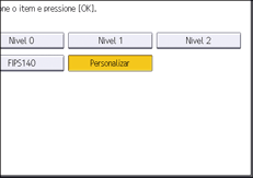 Ilustração da tela do painel de operação