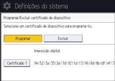Ilustração da tela do painel de operação