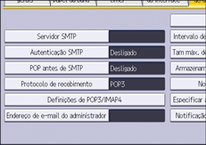 Ilustração da tela do painel de operação