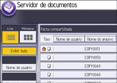 Ilustração da tela do painel de operação
