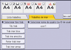 Ilustração da tela do painel de operação