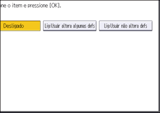 Ilustração da tela do painel de operação