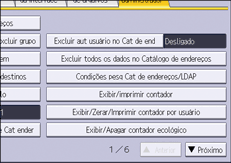 Ilustração da tela do painel de operação