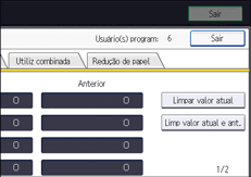 Ilustração da tela do painel de operação