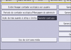 Ilustração da tela do painel de operação