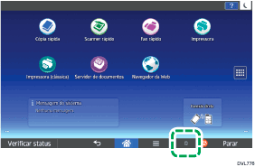 Ilustração da tela do painel de operação