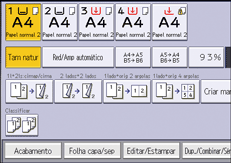 Ilustração da tela do painel de operação