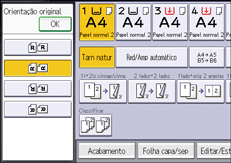 Ilustração da tela do painel de operação