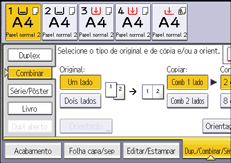 Ilustração da tela do painel de operação
